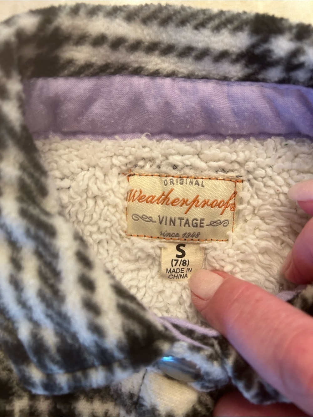 Weatherproof Vintage Boys S 7/8 Plaid Sherpa Fleece Jacket Shacket - Picture 2 of 8